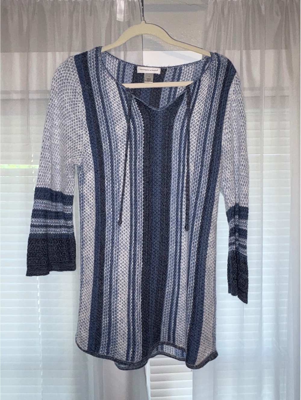 Christopher and Banks blue striped knit top